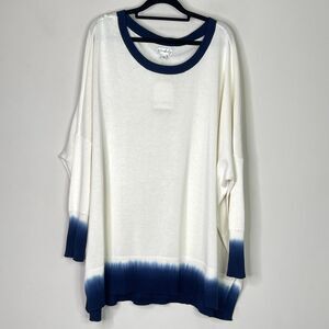 New Wonderly Belk Blue Dip Flyaway Dolman Sleeve Sweater Women's Size XXL
